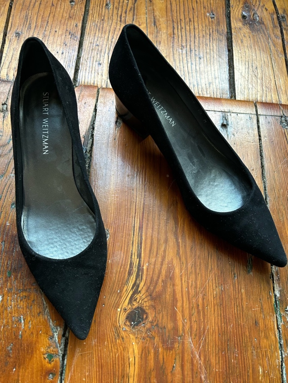 Stuart Weitzman black suede pump size 10